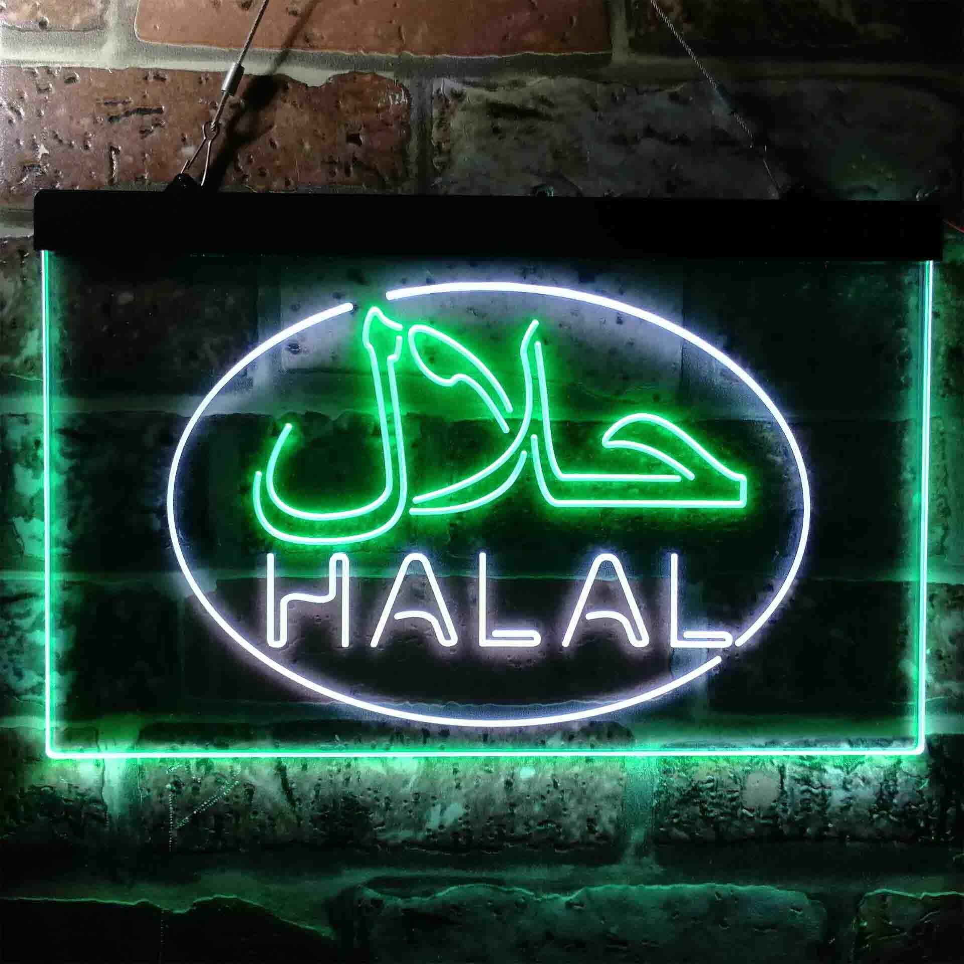 Halal Food Arabic Restaurant Dual Color LED Neon Sign - Etsy Canada