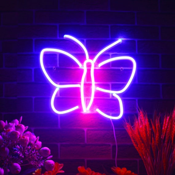 Butterflies Kids Room Flex Silicone LED Neon Sign St16 fnu0212