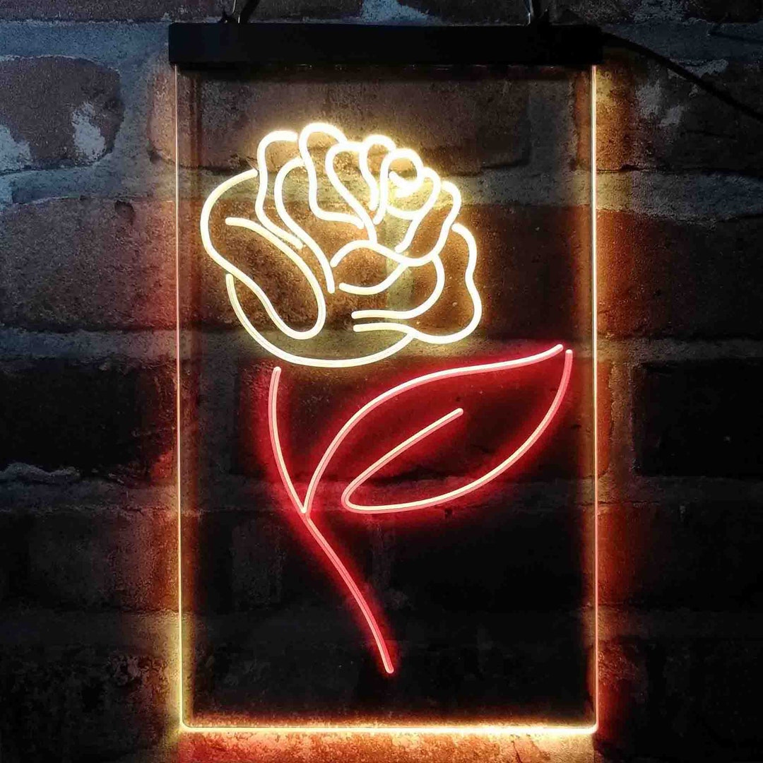 Led Light Sign Roses Rose Flower Bedroom Display Dual Color LED Sign St6-i4071 - Etsy