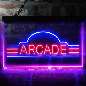 Vintage Arcade Video Games Display Dual Color LED Neon Sign st6-i4022