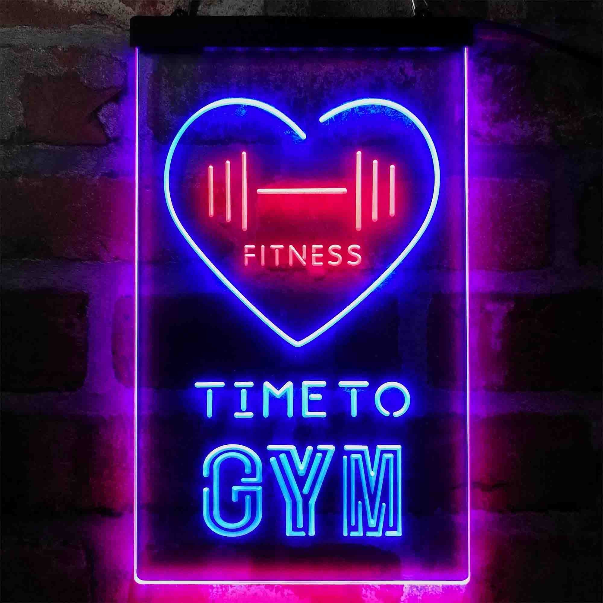 Time to Gym Fitness Club Home Dual Color LED Sign St6-i4039 | Etsy