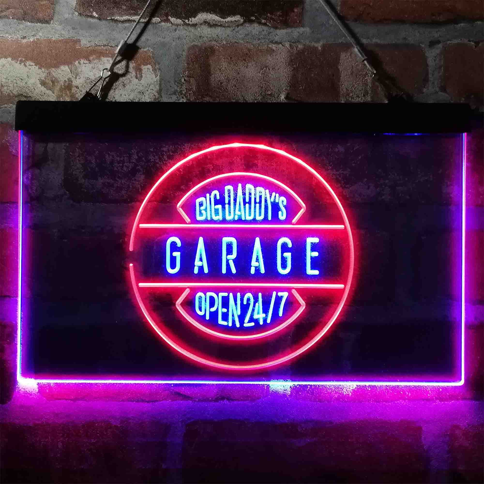 Big Daddy Garage Open 24/7 Dual Color LED Neon Sign st6-i3983 | Etsy