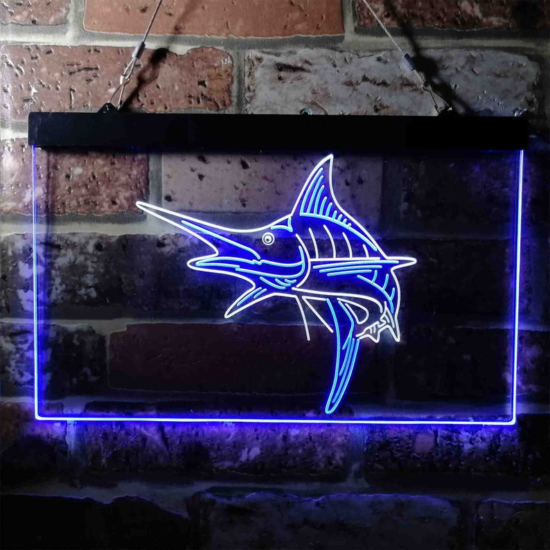 Marlin Fish Room Man Cave Dual Color LED Neon Sign St6-i3723 - Etsy