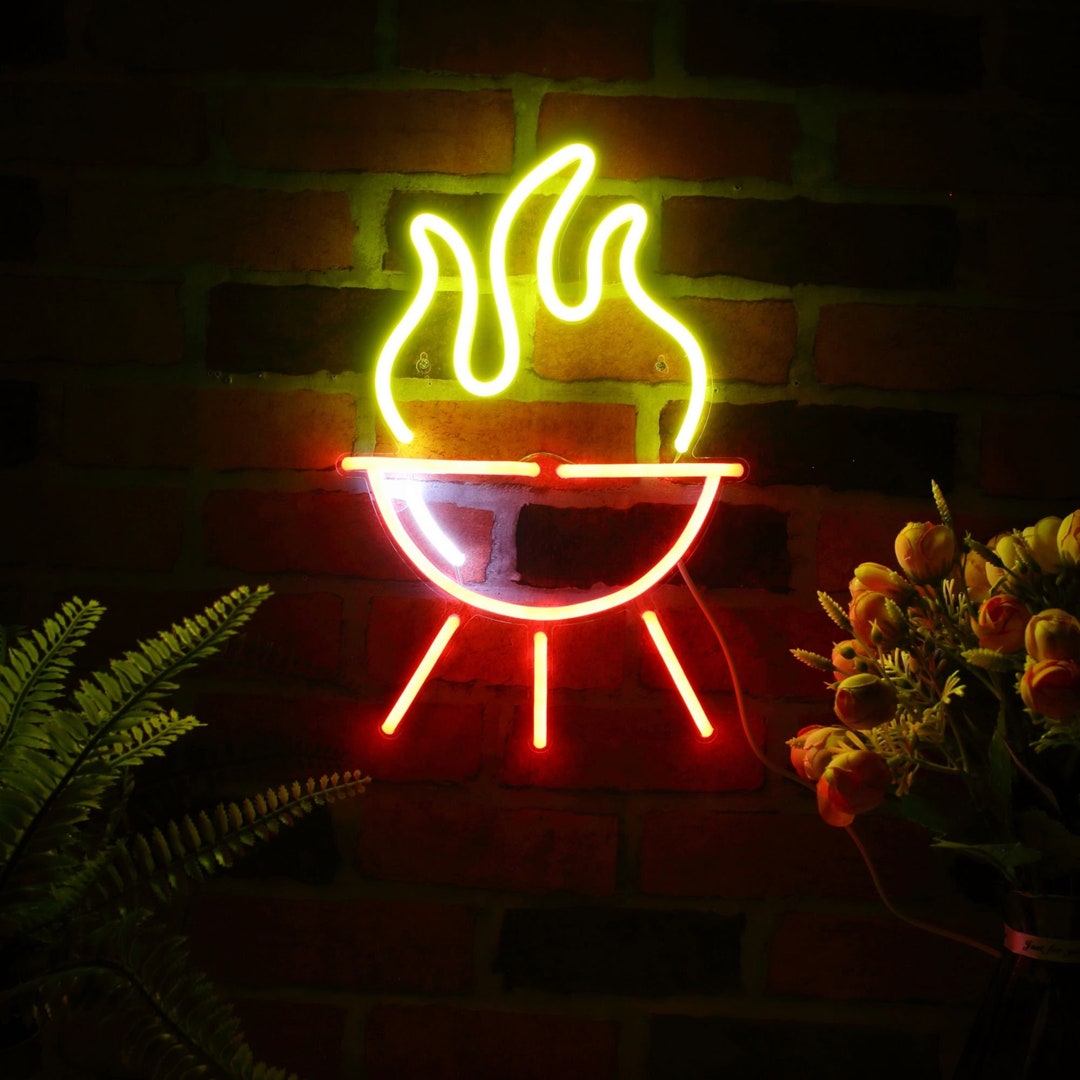 Barbecue Grill Girl Room Flex Silicone LED Neon Sign Etsy