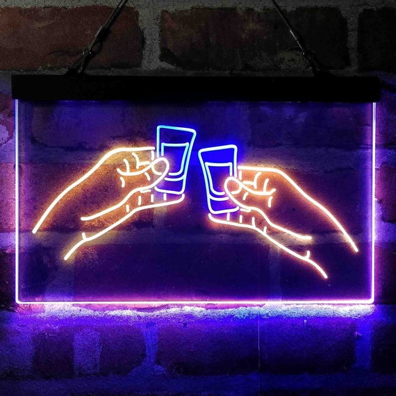 Wodka Shots Cheers Vrienden Dual Color LED Neon Teken Etsy Nederland