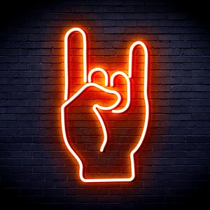 Rock on Hand Sign Kid Room Flex Silicone LED Neon Sign St16-fnu0067 - Etsy