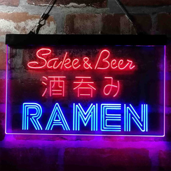 Sake and Beer Ramen Japan Dual Color LED Neon Sign St6 i3974