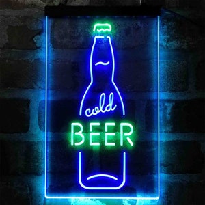 Cold Beer Bottle Dual Color LED Sign st6-i4040