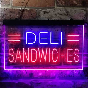 Deli Sandwiches CafÃ© Dual Color LED Neon Sign st6-i3887