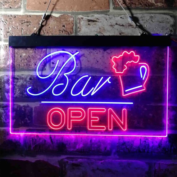 Bar Open Beer Mug Cheers Dual Color LED Neon Sign St6 i3650 Etsy
