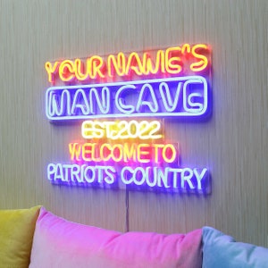 Name Personalized Patriots Country Man Cave Extra-Large Ultra-Bright LED Neon Sign st16-fn-q0007-tm
