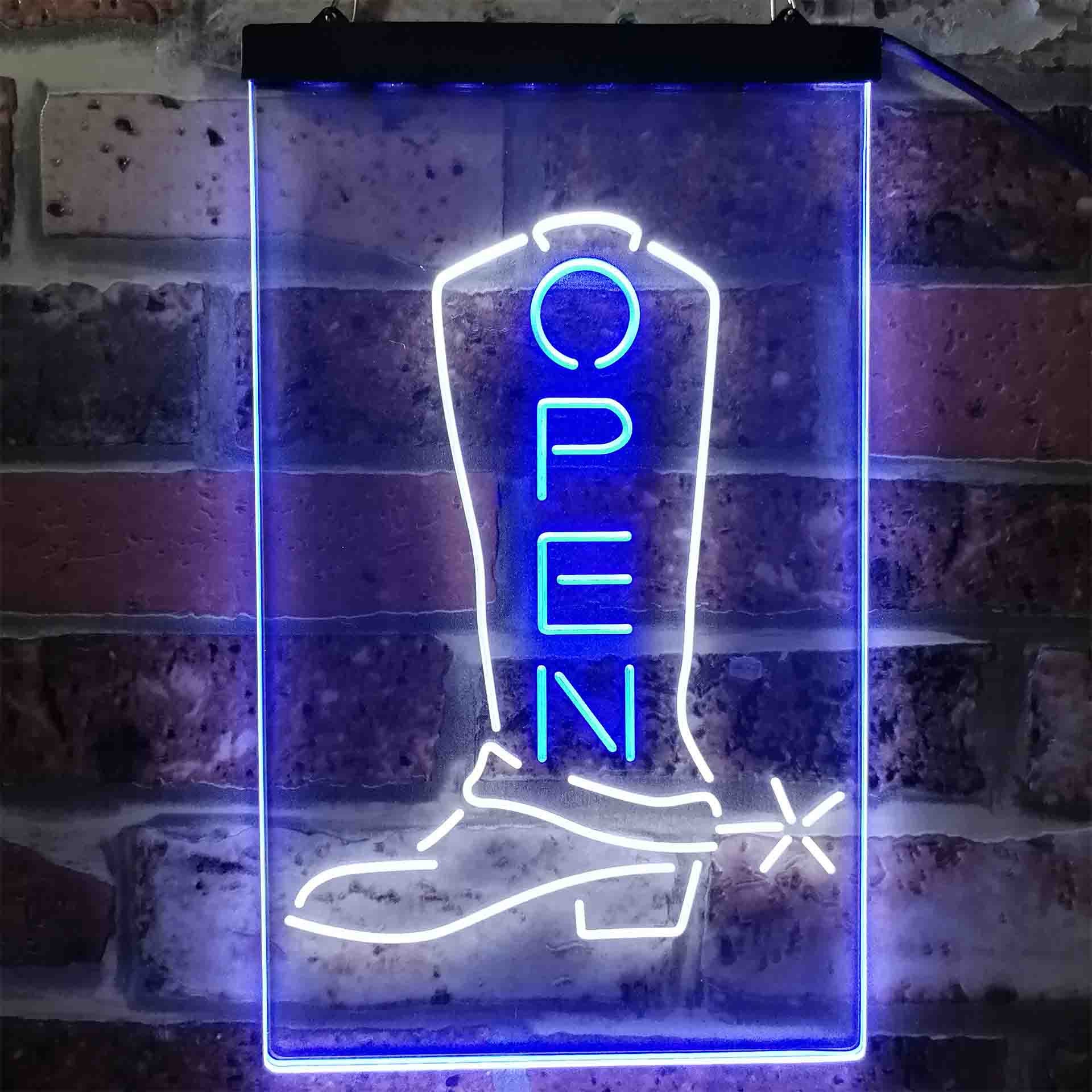 Shoemaker Open Sign Open Cowboy Shoe Shop Display Dual Color LED Sign St6-i3892 | Etsy