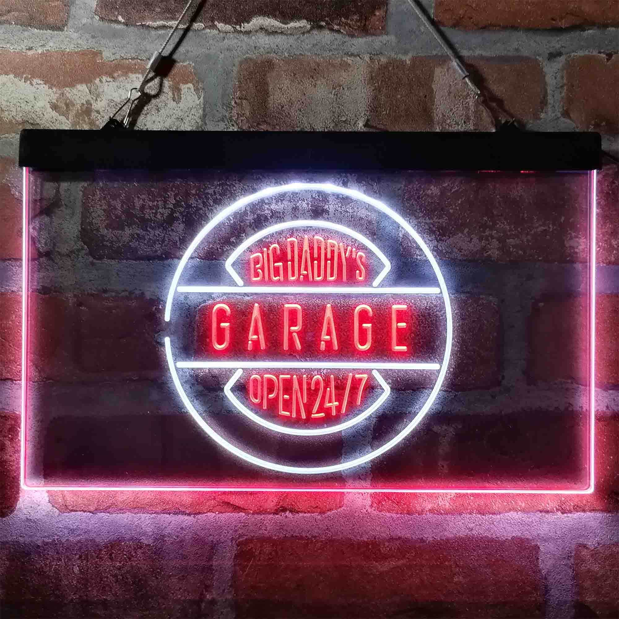 Big Daddy Garage Open 24/7 Dual Color LED Neon Sign st6-i3983 | Etsy