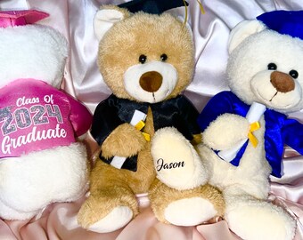 Nounours de remise des diplômes 2024, Ours en peluche de remise des diplômes personnalisé scintillant, Cadeau promotion 2024, Jardin d'enfants, Diplôme d'études secondaires, Nounours de finissants