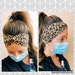 Headband with buttons, Leopard, cheetah, nurse, twisted turban headband, wide, clear buttons, fitness, nonslip, women's, animal print 