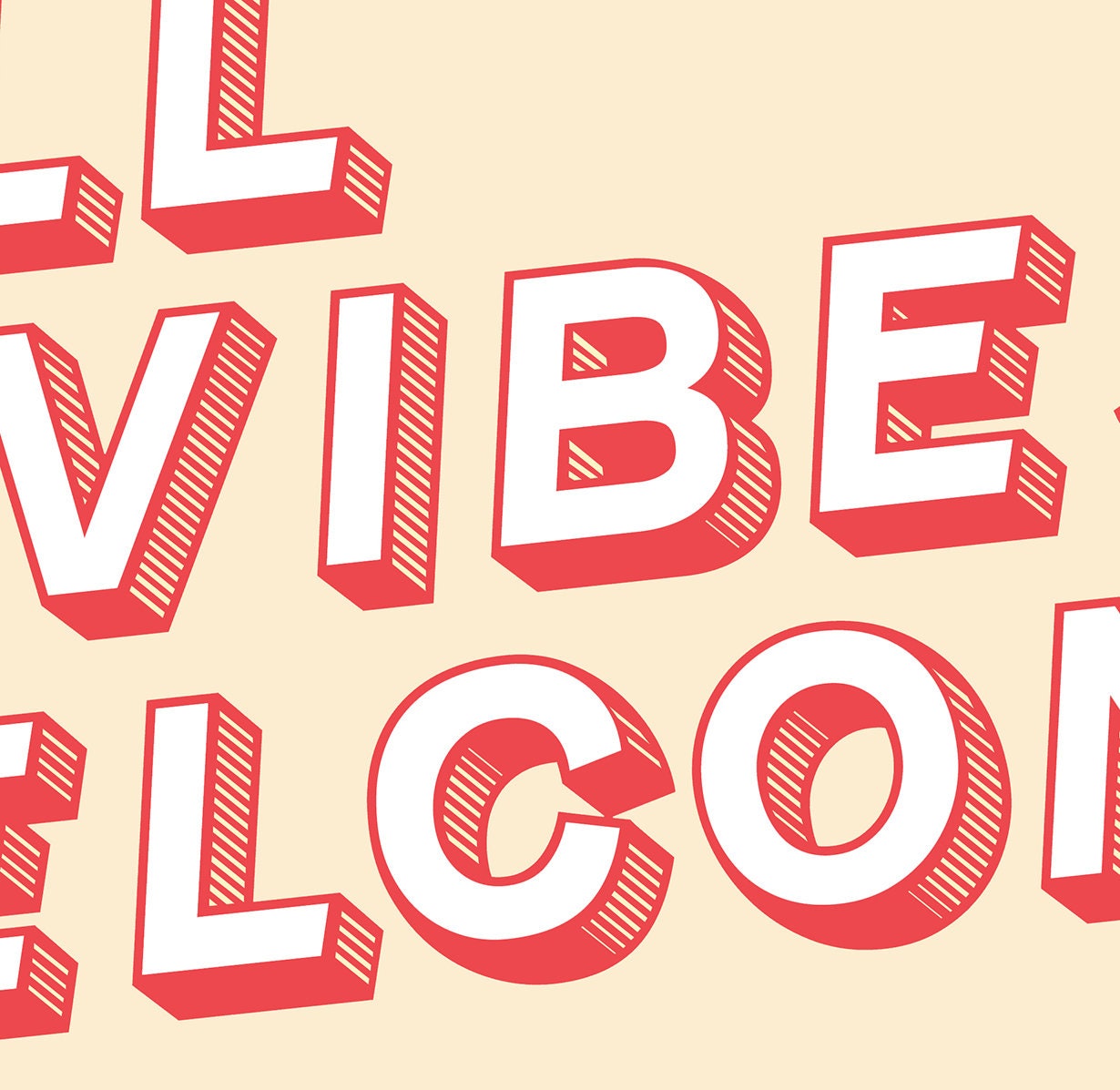 All Vibes Digital Art Print in Beige Quote Printable Printable