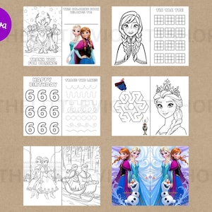 Frozen Coloring Book | Elsa and Anna | Birthday Party Favor | Digital Coloring Book