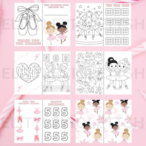 Libro da colorare con ballerina / Attività di danza stampabile per bambini