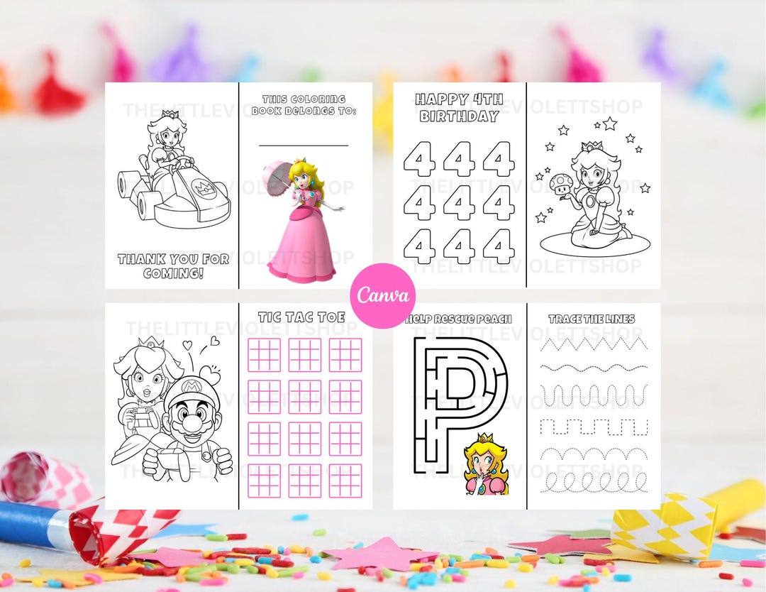 Princess Peach Coloring Book – Printable PDF – Mario-inspired Kids ...