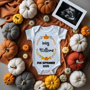 Fall Pumpkin Pregnancy Announcement: Social Media Baby Reveal (Digital Template)