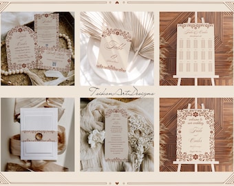 Letreros de Talavera para boda: Set de boda con temática mexicana en terracota beige (descarga digital) FN1