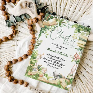 New Chapter Themed Baby Shower Invitation: Story Book (Editable Template)