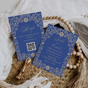 Blaue Blumen-Hochzeits-Einladung Digital, Königsblaue Hochzeits-Einladung, Boho Rustikale Blumen-Hochzeit einladen Vorlage WED004