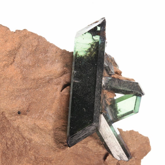 Vivianite (doubly-terminated) on matrix / Locality - Tomokoni adit, Canutillos Mine, Machacamarca District, Potosi Department, Bolivia