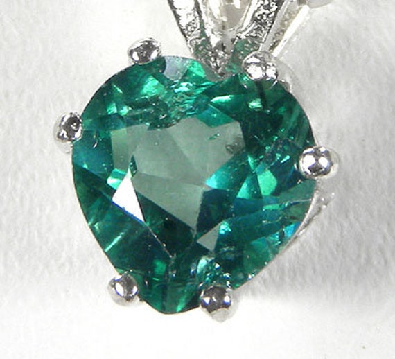 Green Topaz Heart Jewelry Set (Earrings, Pendant and Ring) / Sterling Silver