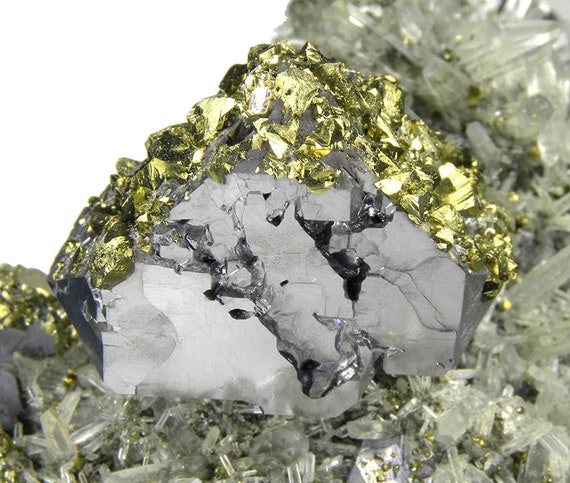 Galena with Chalcopyrite and Quartz / Locality - Gidurska Mine, Erma Reka, Bulgaria