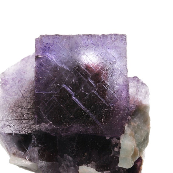 Fluorite ("phantom" crystals) with Microcline (var: Amazonite) / Locality - Purple on Blue Pocket, Blue Smoky Claim, Florissant, Colorado