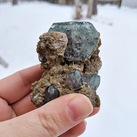 Fluorapatite (beautiful color change crystals) / Locality - Panasqueira, Covilha, Castelo Branco District, Portugal