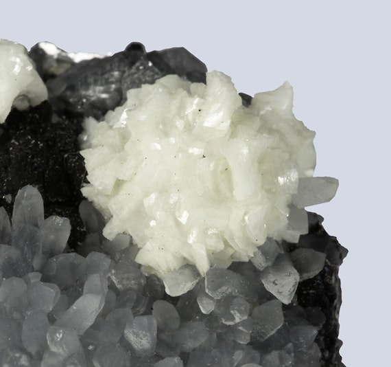 Dolomite / Quartz on Sphalerite / Locality - #6 Ore Body, 1250’ Level, Black Cloud Mine, Iowa Gulch, Leadville, Lake County, Colorado