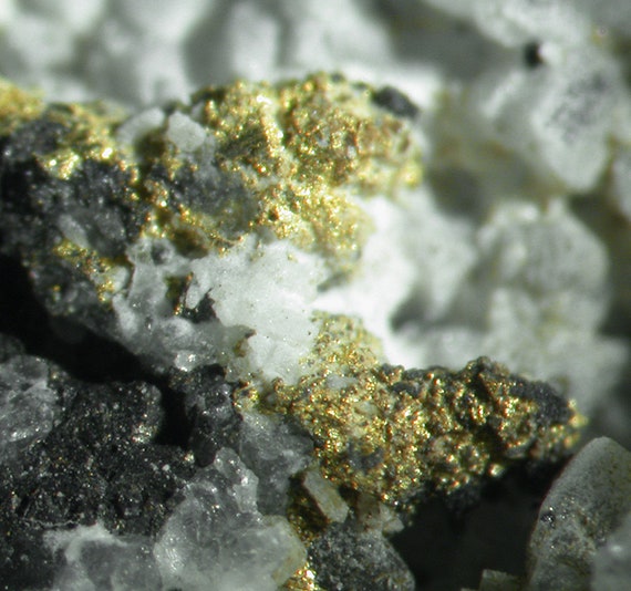 Gold with Coloradoite, Hessite and Sylvanite in Quartz / Locality - Bessie G Mine, La Plata County, Colorado