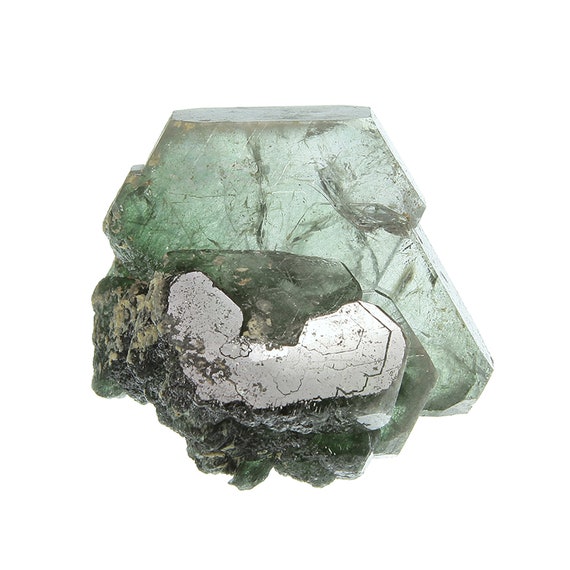 Fluorapatite with Actinolite (var: "Byssolite") inclusions / Locality - Ganadao (Gandahab), Mohmand Agency, Pakistan