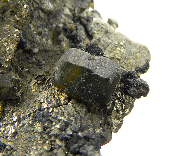 Pyrite (replacing Siderite) with Siderite and Stannite / Locality - Siete Suyos mine, Atocha-Quechisla District, Potosí Department, Bolivia