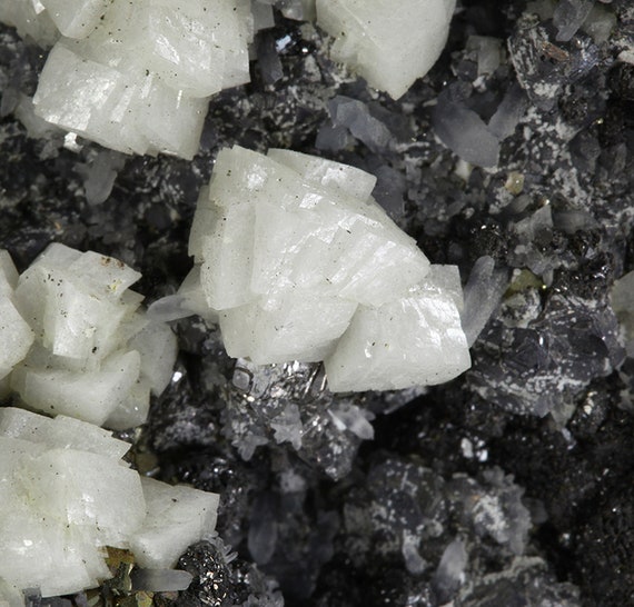 Dolomite on sulfides / Locality - #6 Ore Body, 1250’ Level, Black Cloud Mine, Iowa Gulch, Leadville, Lake County, Colorado