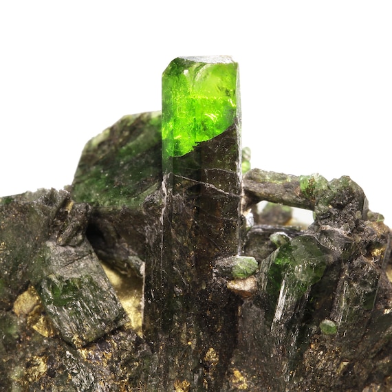 Diopside (Chromian Diopside - GEMMY) (ex Richard A. Kosnar Collection) / Outokumpu Deposit, Finland