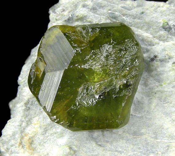 Andradite / (var - Demantoid) / Locality - Sferlun Mine, Val Malenco, Sondrio, Lombardia, Italy