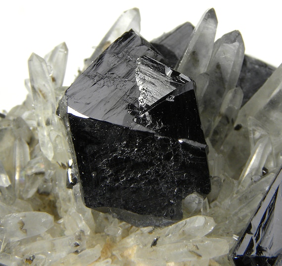 Cassiterite with Quartz / Smoky Quartz Phantoms / Locality - Viloco Mine, Loayza Province, La Paz Department, Bolivia