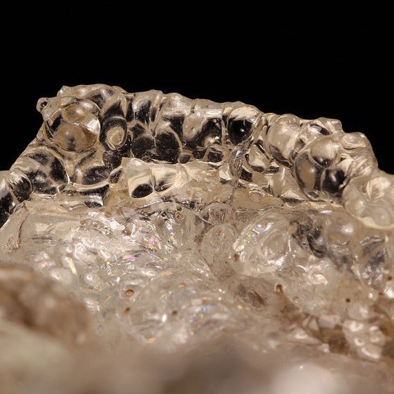 Opal-AN (Hyalite Opal) with Carbonate-rich Fluorapatite (var: "Staffelite") / Locality - Valec (Waltsch), Bohemia, Czech Republic