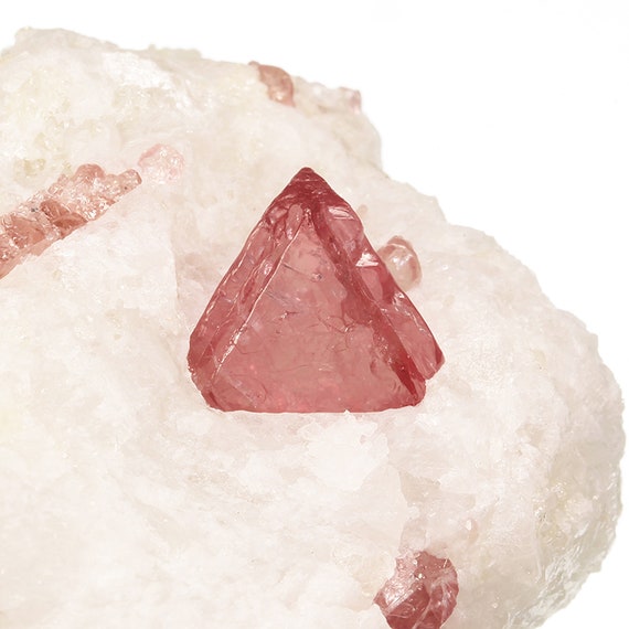 Spinel (twin) on matrix / Locality - Mogok Valley, Mogok Township, Pyin-Oo-Lwin District, Mandalay Region, Myanmar (Burma)