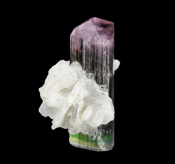 Tourmaline (doubly-terminated) with Albite / Locality - Stak Nala, Skardu District, Baltistan, Gilgit-Baltistan (Northern Areas), Pakistan