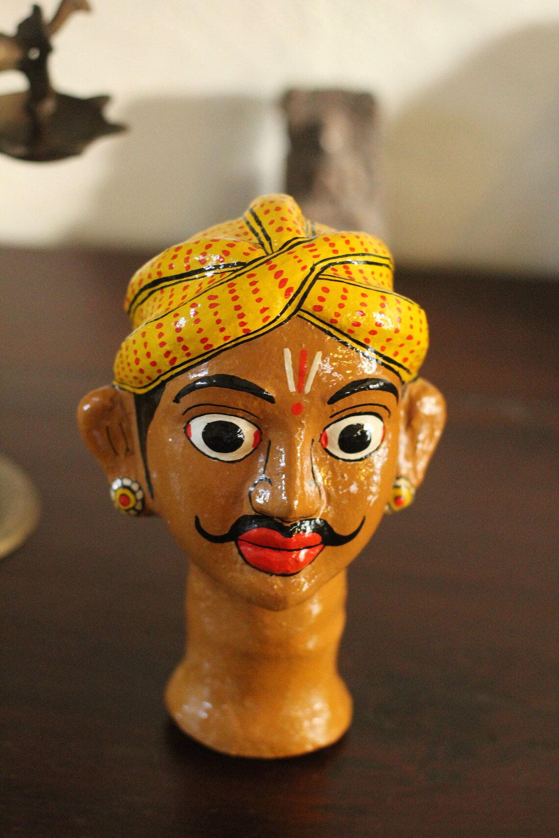 Indian Paper Mache Man Figurine/Sculpture. Indian Home Decor Etsy