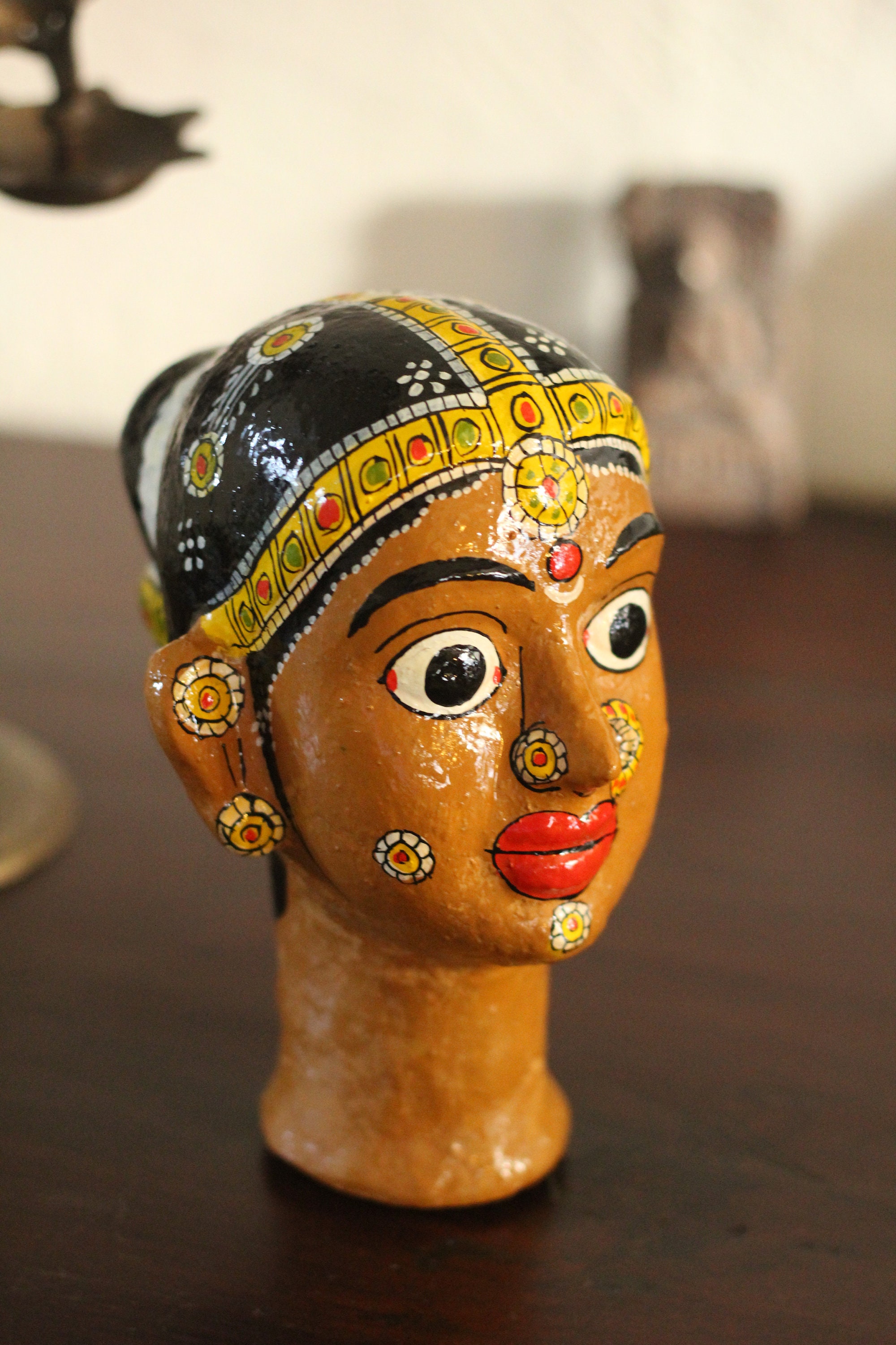 Indian Paper Mache Sculpture/figurine of Indian Woman Etsy UK