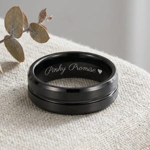 Promise ring for him • Personalized black ring for men • Men promise ring • Gift for boyfriend • Rings for men - Men wedding bands image 1