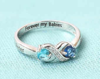 Personalized Birthstone ring - Friendships gift - Best friend Valentine's Day gift - Unique gift for her - Mothers ring - Galantine's day