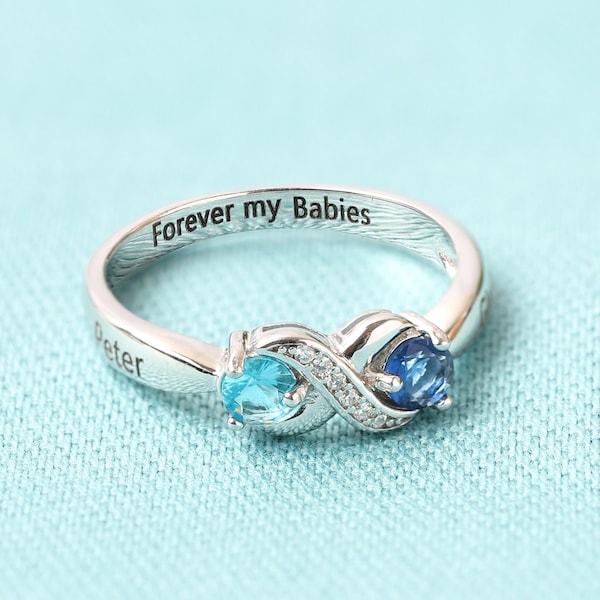 Personalized Birthstone ring - Friendships gift - Best friend Valentine's Day gift - Unique gift for her - Mothers ring - Galantine's day