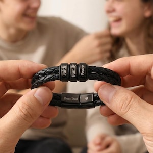 Personalized Men’s Bracelet with Kids Names, Custom Family Name Bracelet, Meaningful Gift for Husband, Father’s Day Gift for Him