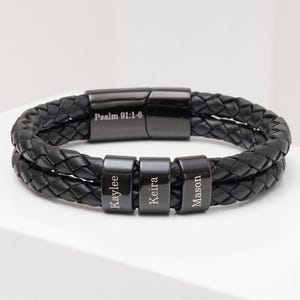 Pulsera personalizada con nombres de familia para hombre - Regalo para papá, esposo, hermano o padre - Pulsera personalizada para hombre con nombres de familia - Regalo para el futuro papá